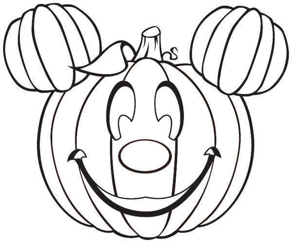 Online coloring book: Coloring page Mickey Mouse made of pumpkins